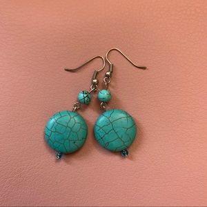 cracked turquoise earrings